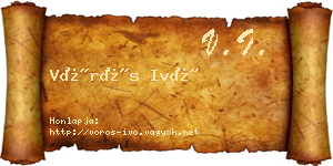 Vörös Ivó névjegykártya