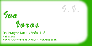 ivo voros business card
